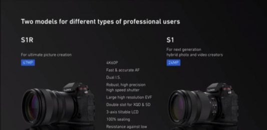 Panasonic presenta las cámaras Lumix S1 y S1R sin espejo