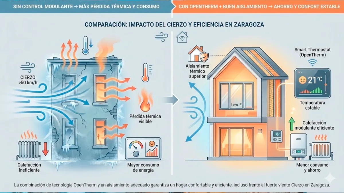 Cómo el Cierzo impacta tu calefacción
