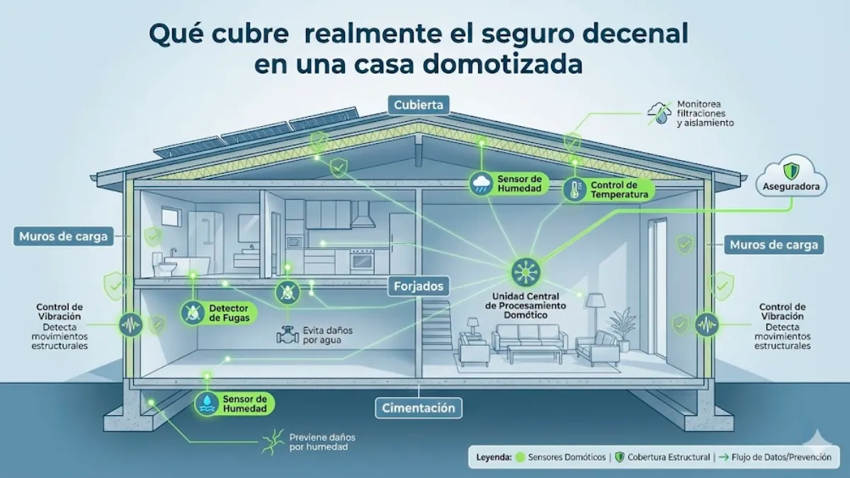 qué cubre el seguro decenal en una vivienda domotizada infografía