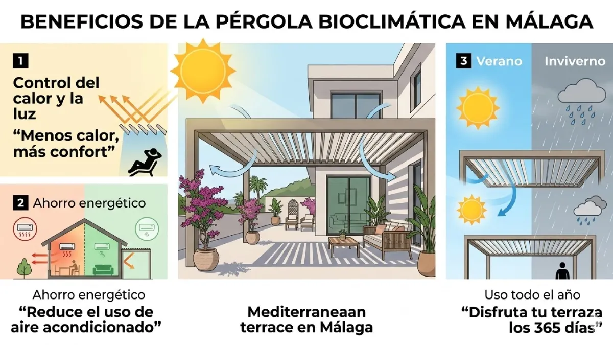 Beneficios de una pérgola bioclimática en Málaga
