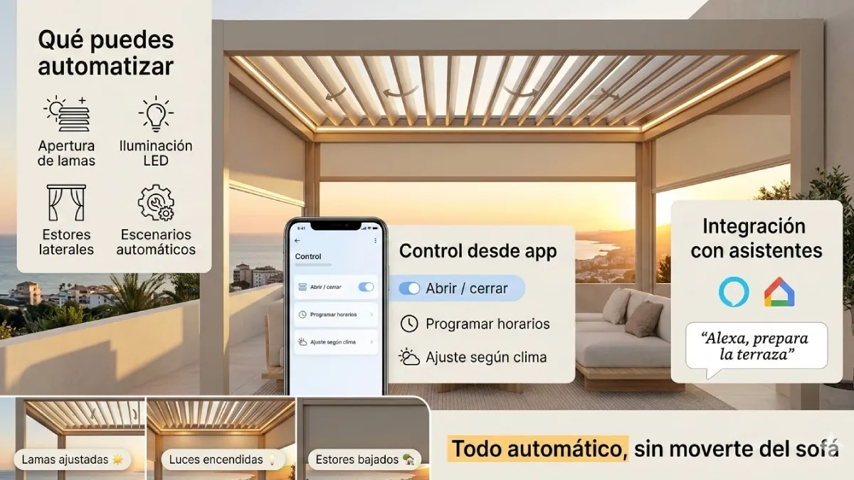 Pérgolas bioclimáticas y domótica