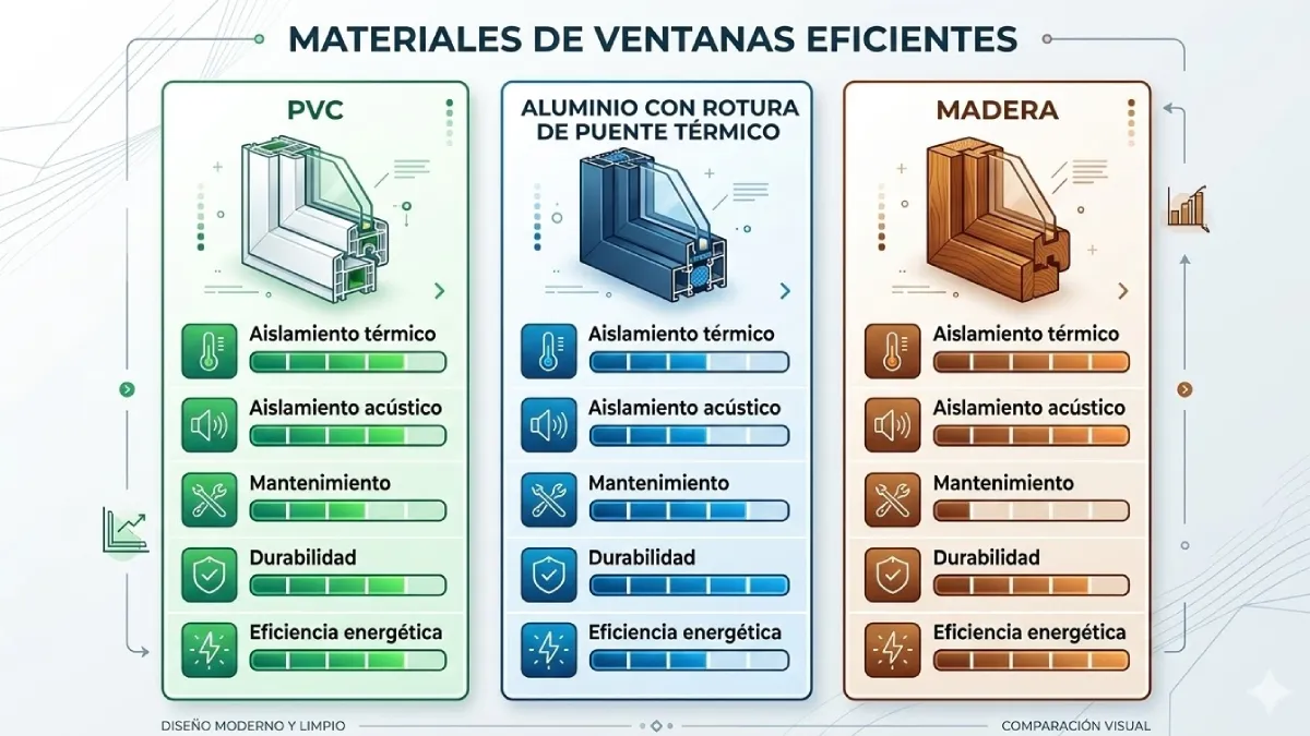 materiales más utilizados en ventanas eficientes