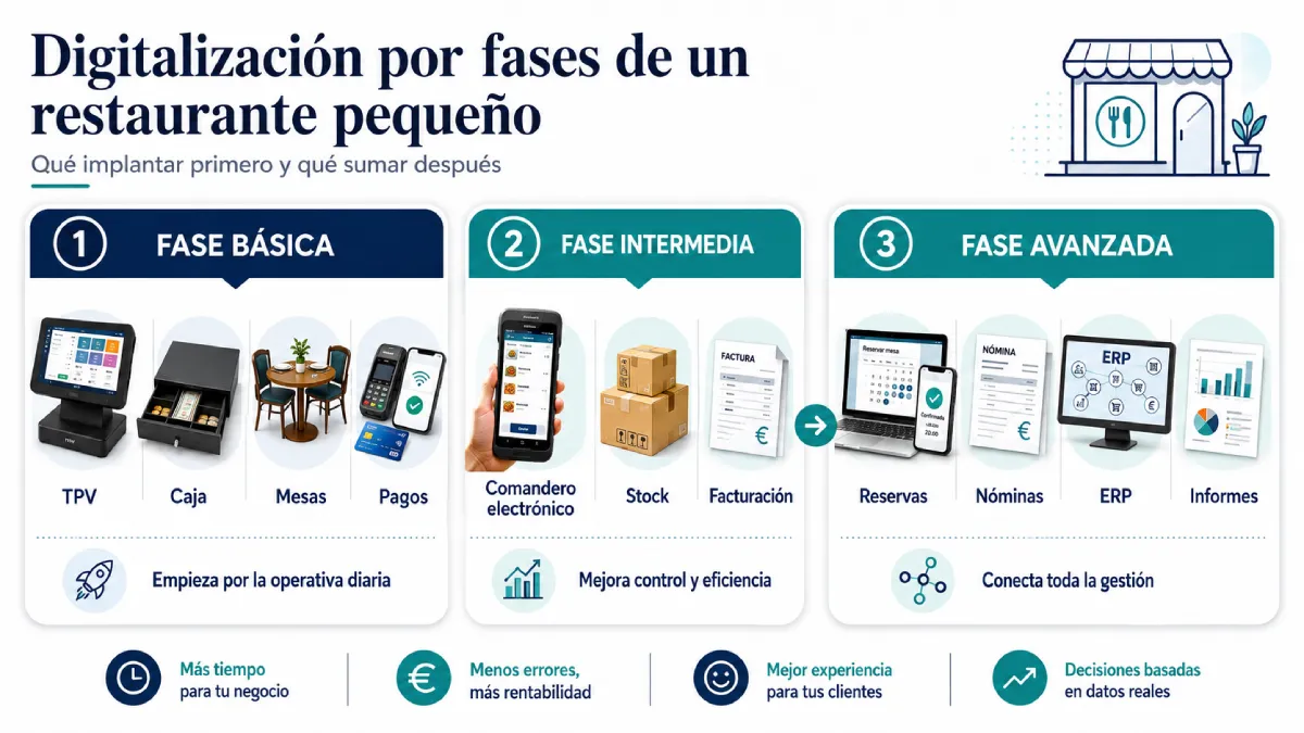 digitalizar un restaurante pequeño por fases